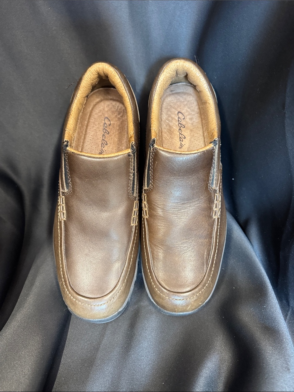 Cabela's Men's Dark Brown Slip-On Leather Loafers